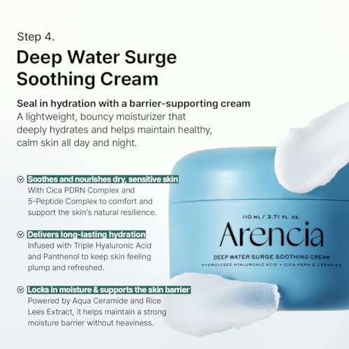 Arencia Glass Skin Renewal Set, 5-Step Korean Skincare Routine Bundle for Spotless Skin, Dark Spot Treatment, Hydrating