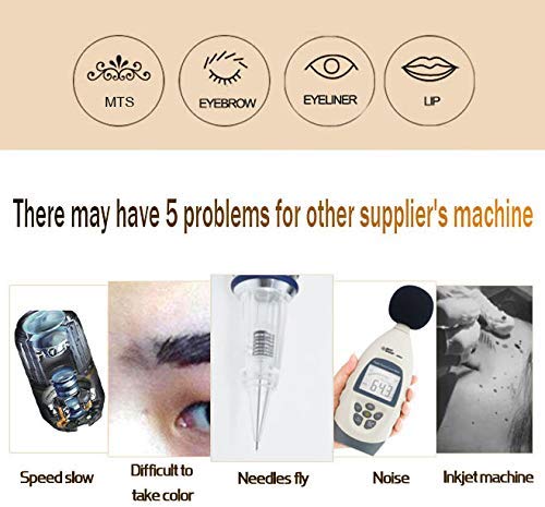 Eyebrow Tattoo Machine Pen - BIOMASER Profession Rotary Permanent Makeup Tattoo Pen Tattoo Gun Eyebrow Carving Kit for P300 with 3 Cartridge Needles for Eyeliner Lip Counter