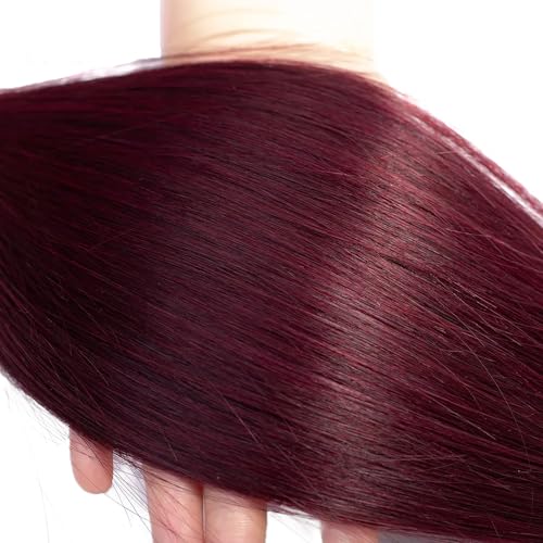 99J Human Hair Bundles Burgundy Straight 3 Bundles 14 16 18 inch Brazilian Burgundy Red Straight Bundle Unprocessed Virgin Hair Extensions