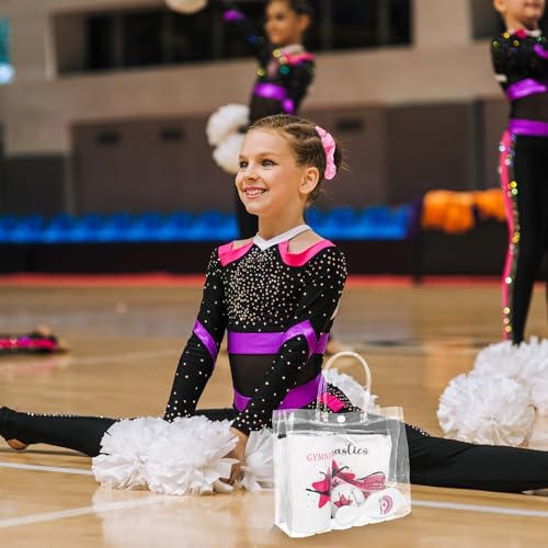 8 Pcs Gymnastics Party Favor Set Gymnastic Stuff Makeup Bag 15oz Water Cup Bracelet Keychain Scrunchies Mini Compact Mirror Gymnastics Gifts for Girls Women Gymnast Lover Yoga Sport Lovers Team Gift