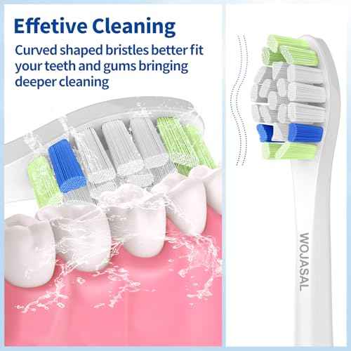 Replacement Toothbrush Brush Heads Compatible with Philips Sonicare Electric Toothbrushes with Click-on System Dupont Bristles for Optimal Plaque Remove, Pack of 10, White