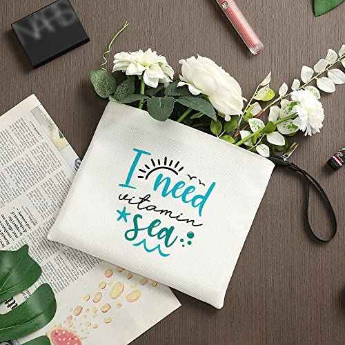 MUBIAO Travel Cosmetic Bag - Blue Letter Print - 10x7 inches - Unisex - Perfect for Travel & Gifts