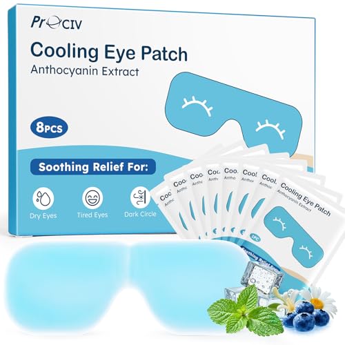 8 Packs Hydrogel Eye Mask Disposable Cold Therapy Sleep Mask Soothing Headache Relief Dry Eye, Stress Relief Eye Fatigue, Cooling Eye Masks Cool Masks for Puffy Eyes Travel Essentials