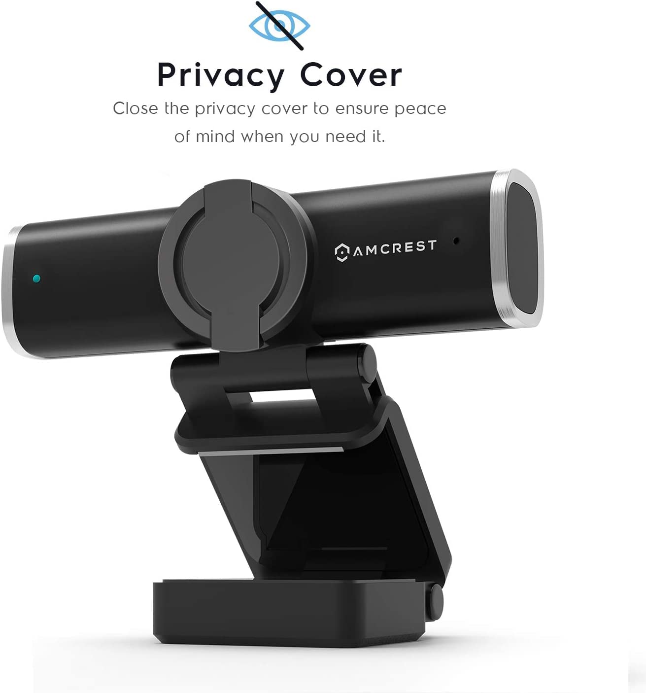 Amcrest 4-Megapixel Webcam w/Microphone & Privacy Cover, Web Cam USB Camera, Computer HD Streaming Webcam for PC Desktop & Laptop w/Mic, Wide Angle Lens & Large Sensor for Superior Low Light (AWC496)