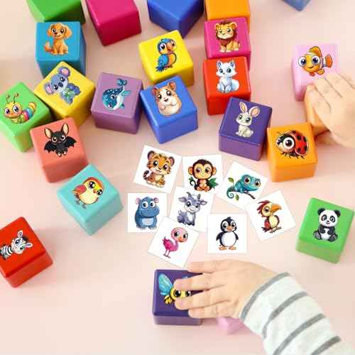 JCFIRE Larger Temporary Tattoos For Kids, 102 Styles Mixed Cute Animals Stickers Birthday Party Favors for Kids 3-5 4-8, Goodie Bag Stuffers Party Supplies Decoration Gifts Activities Games Christmas