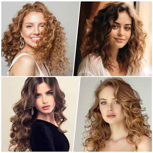 4 Sizes Self-Grip Hair Rollers Set for Long, Short Hair and Bangs - 50 Pcs with Clips (25mm, 36mm, 48mm, 60mm), Pink