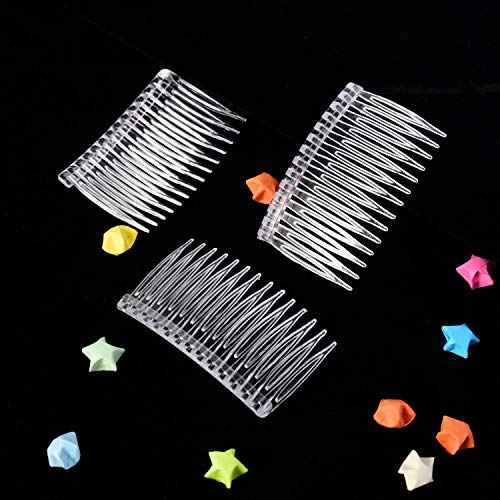 Pangda 10 Pieces Clear Hair Combs Women Hair Clip Combs 14 Teeth Plastic Bridal Wedding Veil Combs for Fine Hair Styling Accessories