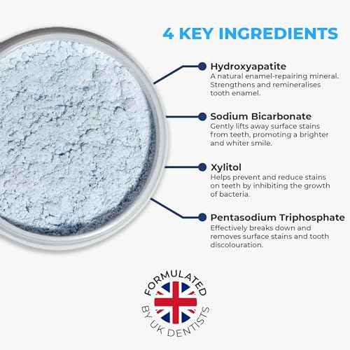 Teeth Whitening Powder - Hydroxyapatite, Remineralizing, Non-Sensitive Formula - Dentist-Approved Tooth Stain Remover & Polisher - Fluoride-Free (30 Grams)