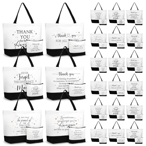 Abbylike 48 Pcs Employee Appreciation Gift Thank You Tote Bags for Women Vet Tech Week Teacher Coworker Staff Nurse