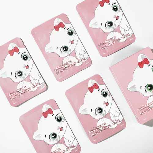 IREV Face Masks Skincare, Animal Character Sheet Masks, Beauty Facial Masks for Women Skin Care, Soothing Face Sheet Masks, Facial Masks, Moisturizing Sheet Mask, 5 Pack (Cat)