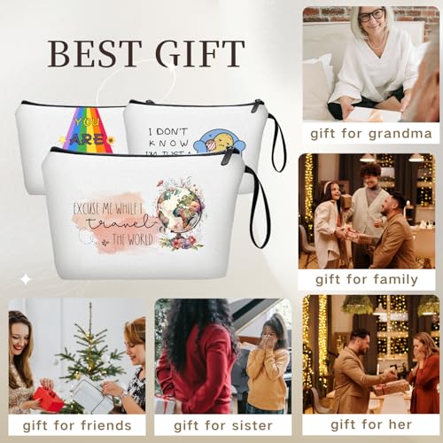 Travel Gifts for International Travelers Women Female Friend Daughter Mom Sister Cosmetic Makeup Bag Organizer Christmas Birthday