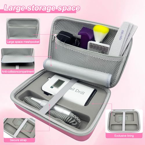 Nail Drill Machine Storage Case Compatible with MelodySusie/MOCOWIND Professional Electric Nail Drill Machine, for Travel Nail Drill Machine Storage Pouch Professional Bag (Case Only)