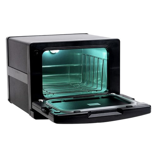 West Ivory 2 in 1 Portable Hot Towel Warmer and UV Treated Hygienic Cabinet, 7.5L Capacity, Fitting up to 12 Towels, For Yoga Studios, Barbers and Hotels, Salons - Black