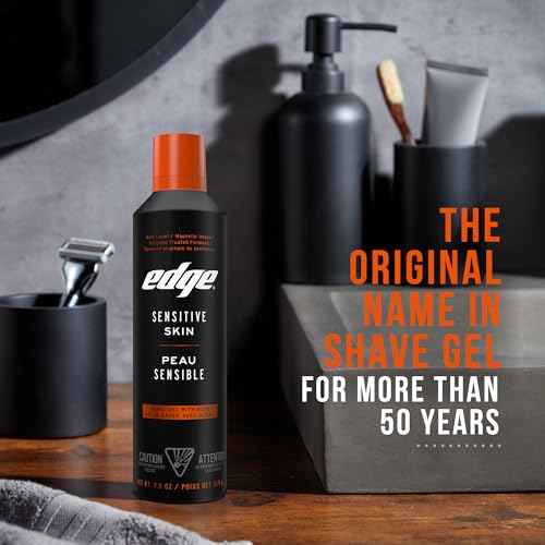 Edge Shaving Gel for Men, 9.5oz, 2 Pack Mens Shave Gel with Aloe, Mens Shaving Cream Sensitive Skin Shave Gel - Moisturizes, Protects, and Soothes