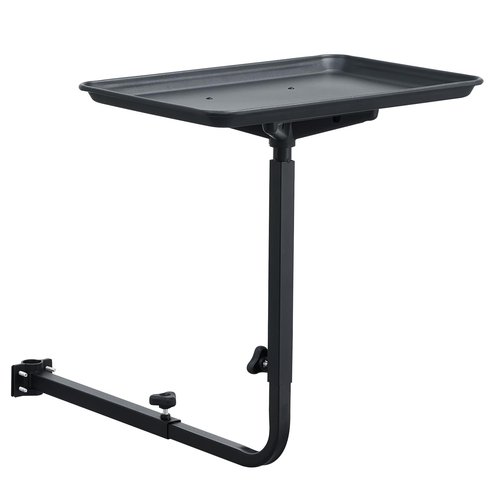 Salon Tray for Hair Stylist Steel Salon Tray Attached to Chair 360 Degree Rotating Salon Tray for Barber Chairs Hairdressing Tools Tattoo(Black)