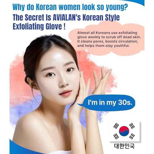 Exfoliating Glove loofah Korean Skin Care face Lip Body Scrub Body wash Dry Brushing Body Brush Bath Towels Foot Back Scrubber scrubbing Bathing Sponge Remover Gloves (Green)