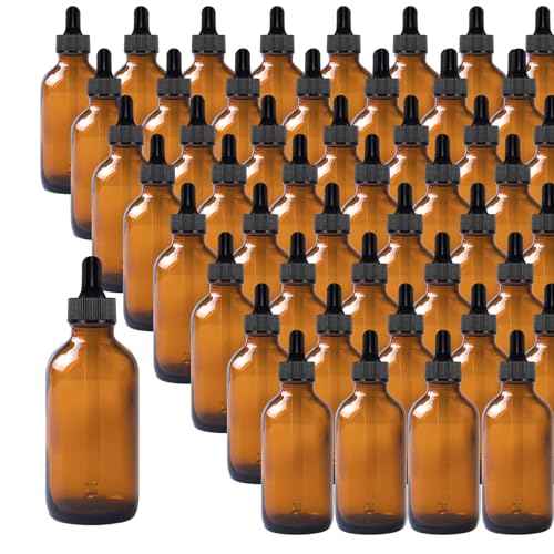 48 Pack 4oz Amber Glass Dropper Bottles, Eye Dropper Bottles with Glass Droppers for Essential Oils, Perfumes(120ml, Amber)