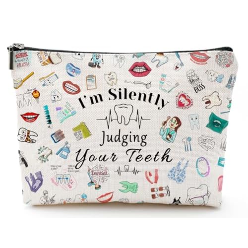 Dentist Gift Dental Gift for Women Makeup Bag Dental Assistant Gift Dental Hygienist Gift Cosmetic Bag Graduation Gift for Dentist Thank You Gift for Her Birthday Retirement Gift
