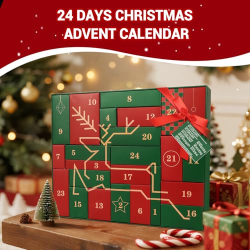 Advent Beauty Calendar for Adults 2025 Rinse & Robust Beard Care Kit Christmas Gifts for Men Skincare Beauty Advent Calendar for Men Christmas 24 Days Countdown Calendar Beard Care Grooming