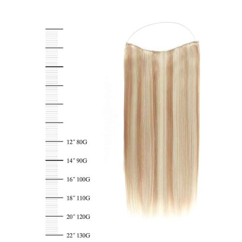 Sassina Wire Human Hair Extensions, 16 Inch 100 Grams Highlight Dark Dirty Blonde Mixed with Ash Blonde Remy Wire Hair Extensions Real Human Hair with Miracle Wire Straight Hairpiece