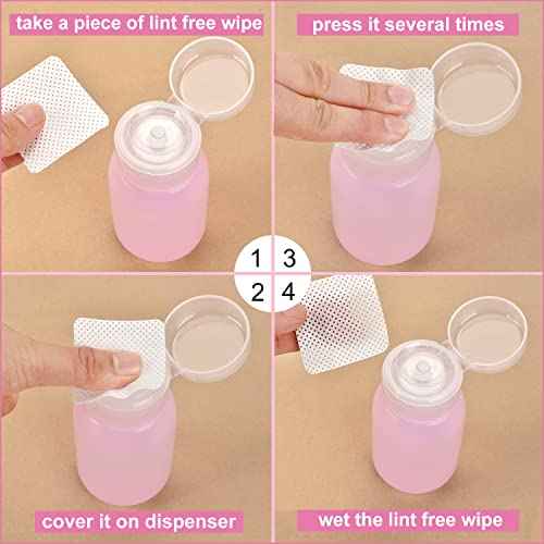 MEKK Acetone Pump Dispenser,Push Down Pump Dispenser Empty Alcohol Dispenser Push Down Nail Polish Remover Pump One-Touch Pump Bottle Dispenser for Nail Polish & Makeup Remover 2 Pack 200ML(6.8oz)