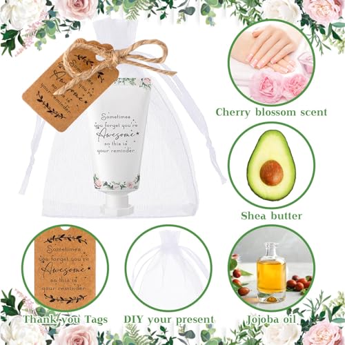 24 Sets Hand Mini Lotion Bulk Employee Appreciation Gifts Travel Size Hand Cream Inspirational Thank You Gifts for Teachers Coworkers Office Staff Team Housekeeping Appreciation Week(Delicate)