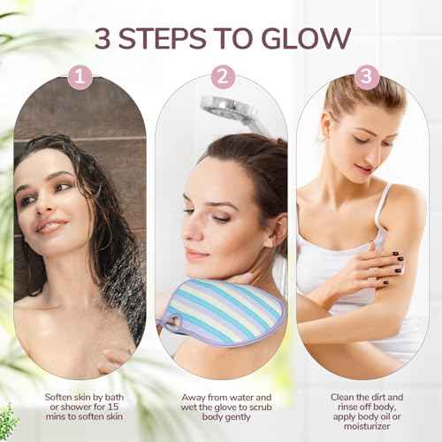 Deep Exfoliating Gloves for Body, Exfoliating Mitt for Shower Ideal for Dead Skin Remover, Dual Texture (Coarse & Fine), Thicken, Non-Slip Inside, Random color (1 Pack)