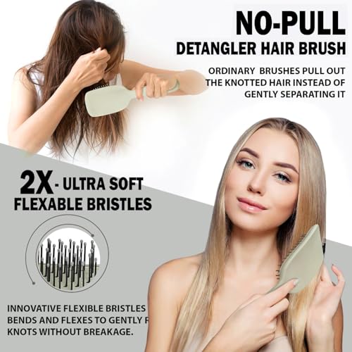 Unique Design Wet Detangling Hair Brush- Vented Design & Ultra Soft Bristles with Removable Screen Manages Tangle and Uncontrollable Hair. Pain-Free. Christmas Stocking Stuffer Gift.