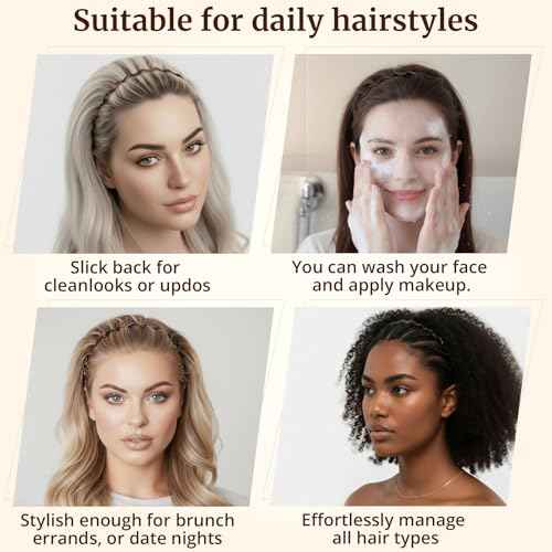 2 Pack Plastic Zig Zag Headbands with Teeth, Wavy Hair Comb Headband Hoop, Non-Slip Grip, Classic 90s Fashion Accessory for Women and Men£¨Black and Brown£©