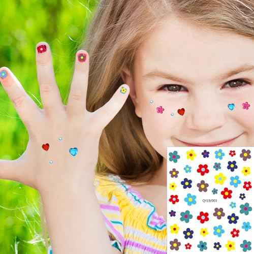 NOOEPC Nail Stickers for Kids and Mini Face Gems, Cute Nail Gem Stickers, Kids Nails Set for Girls Birthday Girl Party Favors Flower, Unicorn, Fruits, Animal Nail Art Design Decoration Accessories