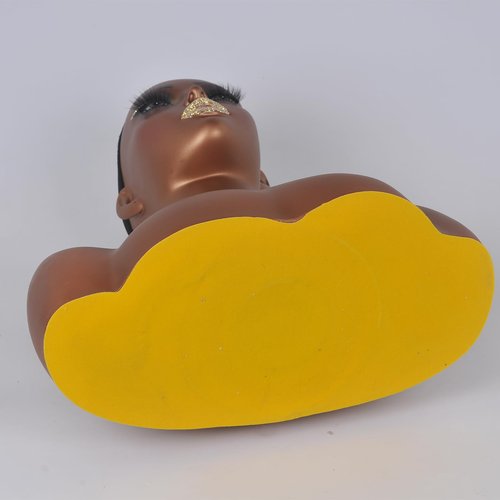 JINGFA Mannequins Realistic Female Mannequin Head with Shoulder Display Manikin Head Bust for Wigs,Makeup,Beauty Accessories