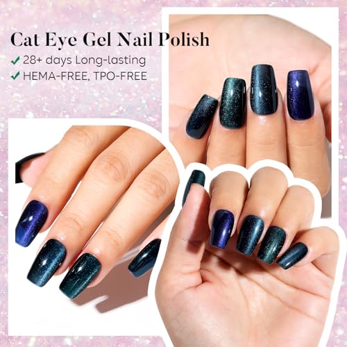 AIMEILI Cat Eye Gel Nail Polish U V LED Hema Free Cruelty Free Vegan Gel Polish Colors for Nail Art Kit Set Of 6pcs X 10ml - Kit Set 74