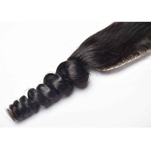 Brazilian Loose Wave 2x6 Lace Closure 100% Unprocessed Human Virgin Hair Pre Plucked Loose Deep Wave Pre-Plucked Hairline Frontal Closure Natural Black With Baby Hair (20inch, 2x6 loose wave closure)