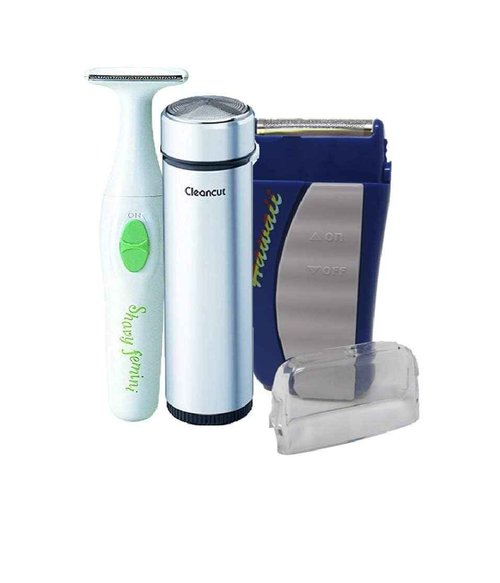 Cleancut Personal Electric Shaver & Trimmer Combo - ES412 Foil Shaver, PS335 Body Trimmer for Men & Women, Rechargeable Cordless Shaver for Face, Pubic, Intimate Areas - Made in Japan