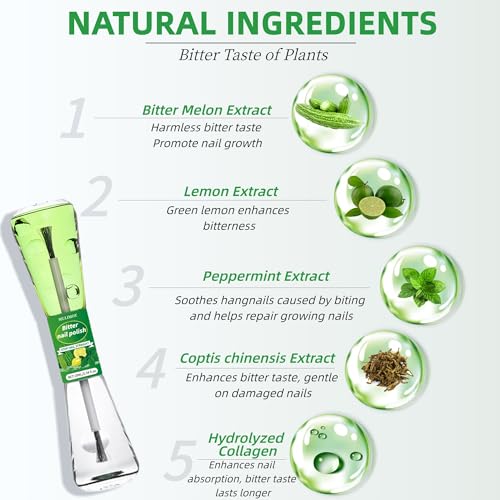 Nail Biting Treatment for Kids, Nail Biting Prevention, No Bite Nail Polish, Thumb Sucking Deterrent, Protect & Repair 2 in1 Double Effect, Help Kids & Adults Stop Nail Biting 0.34Fl Oz(10ML)