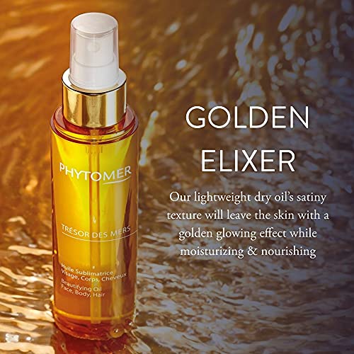 Phytomer Tr?sor Des Mers Hydrating Oil for Face, Body, and Hair | Moisturize, Nourish, Protect Skin & Hair | Hydrating Dry Oil Mist | Illuminating Beauty Elixir for Glowing Skin | 100 ml