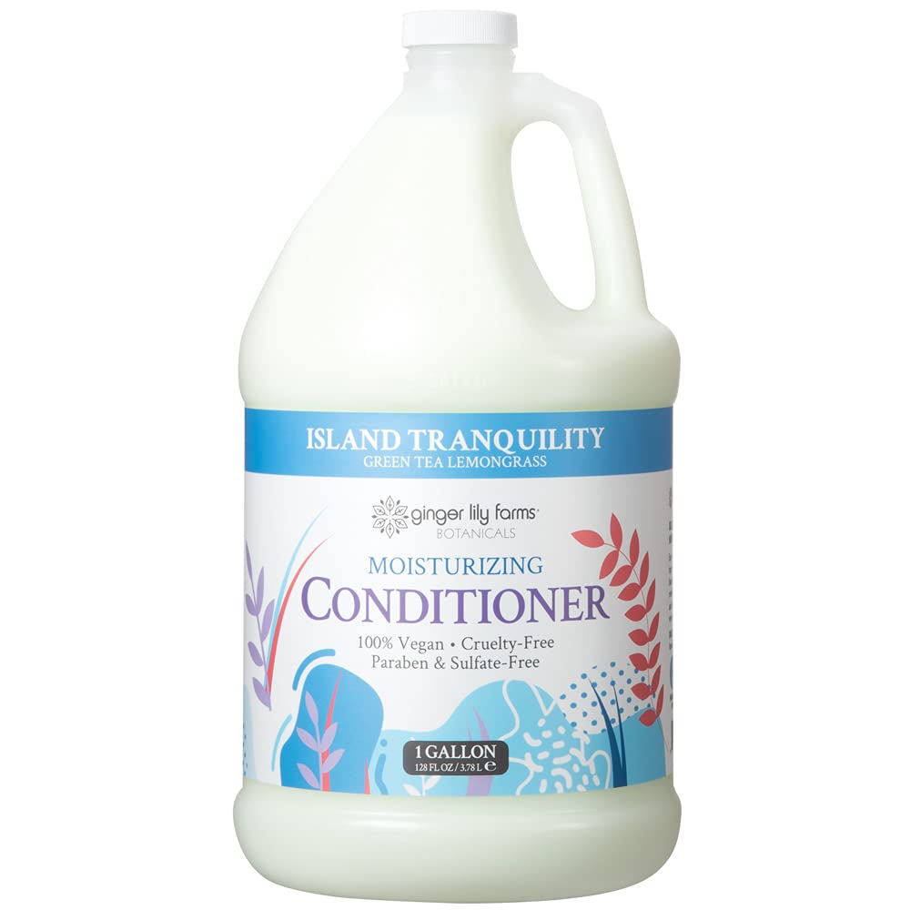 Ginger Lily Farms Botanicals Body Wash + Shampoo + Conditioner Bundle, Island Tranquility, 1 Gallon Each