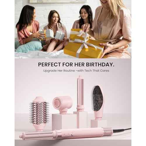 5 in 1 Hot Air Styler Wrap ? High-Speed Hair Dryer Brush with Auto Wrap Curlers, Fast Drying & Frizz-Free Styling, No Heat Damage, Volumizing Brush with Travel Bag