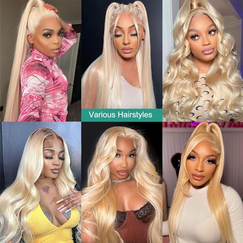 613 Lace Front Wig Human Hair 13x6 Transparent Lace 613 HD Lace Frontal Wig Straight Blonde Lace Front Wigs Pre Plucked With Baby Hair 30 Inch