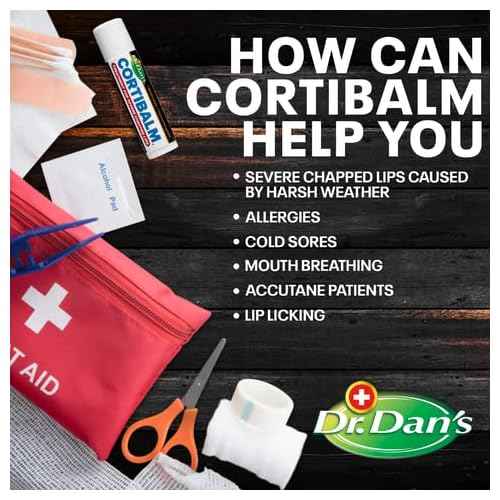 Dr. Dan's Cortibalm - 1 Pack - for Dry Cracked Lips - Healing Lip Balm for Severely Chapped Lips - Designed for Men, Women and Children
