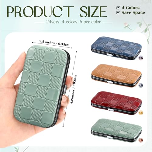 24 Sets Manicure Pedicure Bulk Gifts Professional Nail Care Gifts, Travel Nail Clippers Kit 8 in 1 Stainless Steel Pedicure Set with Case Portable Grooming Kits for Women Men(Classic)