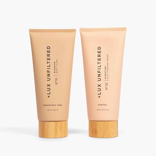+ Lux Unfiltered Summer Skin Set with N°32 Gradual Hydrating Self Tanner in Santal and N°10 Blurring Body Glow