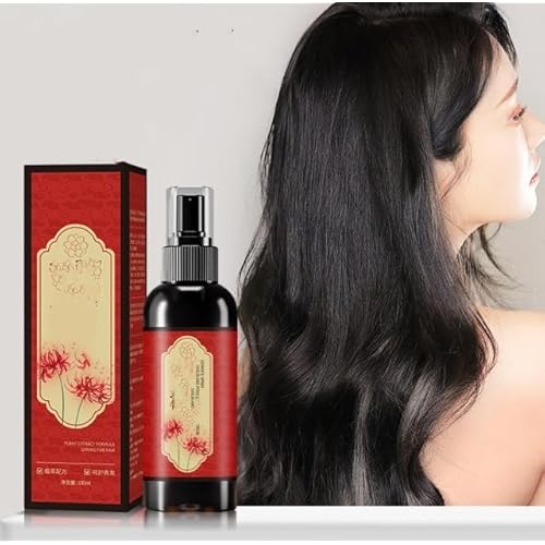 Saffron Hair Blackening Spray, Black Hair Spray, Saffron Hair Spray, Natural Plant Saffrons and Polygonum Multiflorum Essence Spray, Improve Dryness and Frizz, For All Hair Types
