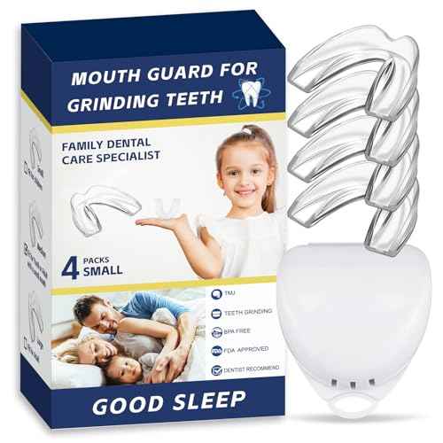 4 Pack Kids Mouth Guards for Teeth Grinding, Small Size, Comfortable Night Guard for Kids, Professional Mouth Guards, Effective for Clenching Teeth
