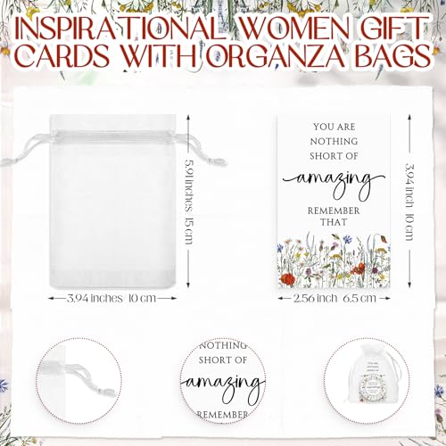 12 Set Inspirational Gifts for Women Bulk Motivational Compact Mirror Makeup Pocket Mirror for Purse Double Sided Folding Mirror Inspirational Gift Cards with Bag for Women
