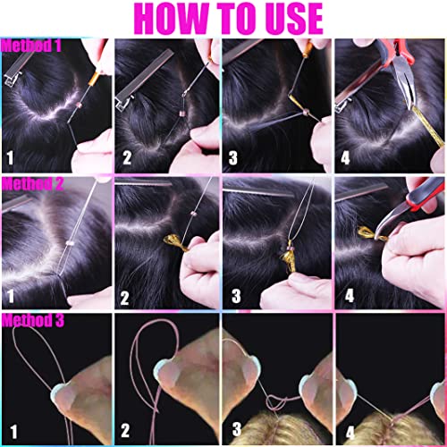 13 Colors Hair Tinsel with Tools Kit 43 Inch 2600 Strands Tinsel Hair Extensions Sparkling Shiny Hair Pieces for Christmas Cosplay Party Halloween with 13Pcs Synthetic Feather