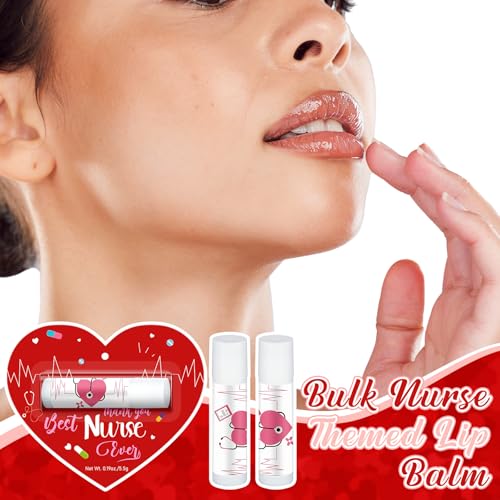 60 Pack Nurses Appreciation Gifts Bulk Lip Balms Christmas Hospital Staff Team Thank You Gifts Best Nurse Ever Fall Thanksgiving Xmas Appreciation Party Favors for Coworkers Midwife Women Presents