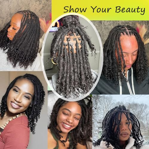 0.6cm Loc Extensions Human Hair Curly Ends 16 Inch 30 Strands Dread Human Hair Dreadlock Extensions for Men