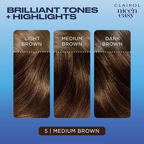 Clairol Nice'n Easy Permanent Hair Dye, 5 Medium Brown Hair Color, Pack of 1