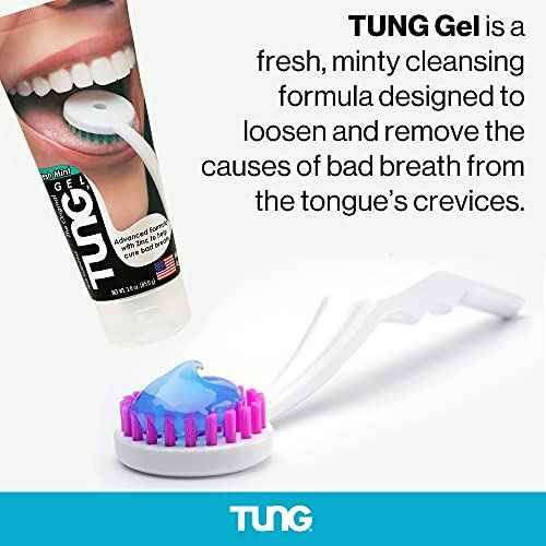 Tung Brush Tongue Cleaner, Plastic Tung Scraper, Tongue Cleaning to Fight Bad Breath, Halitosis Defense, USA Made, 2-Pack w/Cap